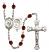 Saint Sebastian and Wrestling Rosary with Garnet Beads