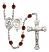 Saint Sebastian and Track & Field Rosary with Garnet Beads