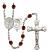 Saint Sebastian and Dance Rosary with Garnet Beads