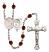 Saint Sebastian and Gymnastics Rosary with Garnet Beads