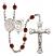 Saint Sebastian and Choir Rosary with Garnet Beads