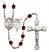 Saint Sebastian and Lacrosse Rosary with Garnet Beads