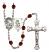 Guardian Angel and Football Rosary with Garnet Beads