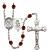 Guardian Angel and Basketball Rosary with Garnet Beads