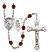 Guardian Angel and Soccer Rosary with Garnet Beads