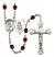 Guardian Angel and Tennis Rosary with Garnet Beads