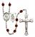 Guardian Angel and Wrestling Rosary with Garnet Beads