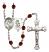 Guardian Angel and Track&Field Rosary with Garnet Beads