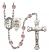 Saint Brendan The Navigator and Navy Rosary with Light Amethyst Beads