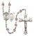 Saint Christopher and Nat'l Guard Rosary with Light Amethyst Beads