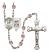 Saint Christopher and Navy Rosary with Light Amethyst Beads