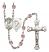 Saint Christopher and Paratrooper Rosary with Light Amethyst Beads