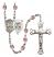 Saint George and Navy Rosary with Light Amethyst Beads