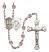 Saint George and Paratrooper Rosary with Light Amethyst Beads