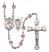 Saint Joan of Arc and Nat'l Guard Rosary with Light Amethyst Beads