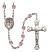 San Judas Engravable Rosary with Light Amethyst Beads