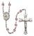 Saint Maximilian Kolbe Engravable Rosary with Light Amethyst Beads