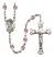 Saint Michael the Archangel Engravable Rosary with Light Amethyst Beads