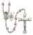 Saint Michael and Marines Rosary with Light Amethyst Beads