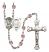 Saint Michael and Nat'l Guard Rosary with Light Amethyst Beads