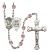 Saint Michael and Navy Rosary with Light Amethyst Beads