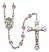 San Miguel Arcangel Engravable Rosary with Light Amethyst Beads