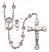 Saint Christopher and Cheerleading Rosary with Light Amethyst Beads