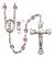 Saint Christopher and Lacrosse Rosary with Light Amethyst Beads