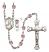 Saint Christopher and Track & Field Rosary with Light Amethyst Beads