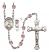 Saint Christopher and Football Rosary with Light Amethyst Beads