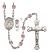 Saint Christopher and Wrestling Rosary with Light Amethyst Beads