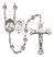 Saint Sebastian and Baseball Rosary with Light Amethyst Beads