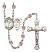 Saint Sebastian and Cheerleading Rosary with Light Amethyst Beads