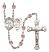 Saint Sebastian and Field Hockey Rosary with Light Amethyst Beads