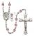 Saint Christopher and Motorcycle Rosary with Light Amethyst Beads