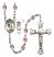 Saint Christopher and Archery Rosary with Light Amethyst Beads