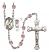 Saint Christopher and Rodeo Rosary with Light Amethyst Beads