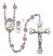 Saint Christopher and Skiing Rosary with Light Amethyst Beads