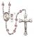 Saint Christopher and Rugby Rosary with Light Amethyst Beads