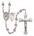 Saint Sebastian and Motorcycle Rosary with Light Amethyst Beads