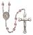 San Martin Caballero Engravable Rosary with Light Amethyst Beads