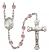 Saint Therese of Lisieux Engravable Rosary with Light Amethyst Beads