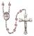 Saint Fabian Engravable Rosary with Light Amethyst Beads