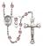 Saint Christopher and Baseball Rosary with Light Amethyst Beads