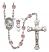 Saint Christopher and Football Rosary with Light Amethyst Beads