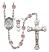 Saint Christopher and Basketball Rosary with Light Amethyst Beads