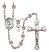 Saint Christopher and Tennis Rosary with Light Amethyst Beads