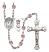 Saint Christopher and Lacrosse Rosary with Light Amethyst Beads