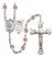 Saint Sebastian and Baseball Rosary with Light Amethyst Beads