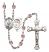 Saint Sebastian and Softball Rosary with Light Amethyst Beads